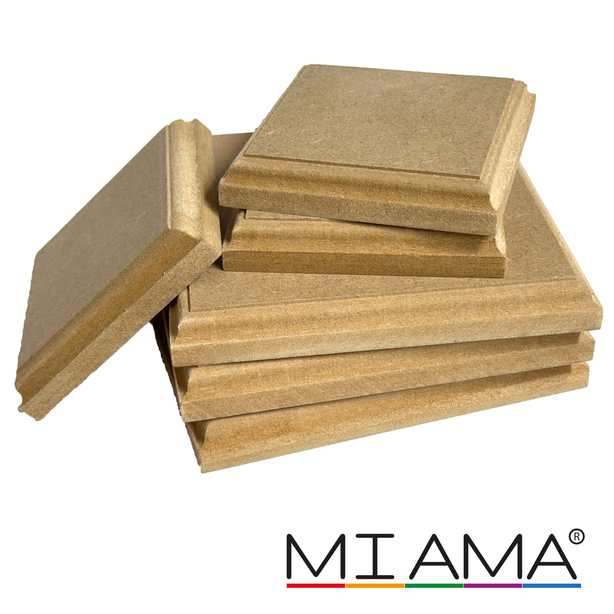MDF Square Trophy Stand Blanks — Roman Ogee 18mm | 10–30cm | MIAMA