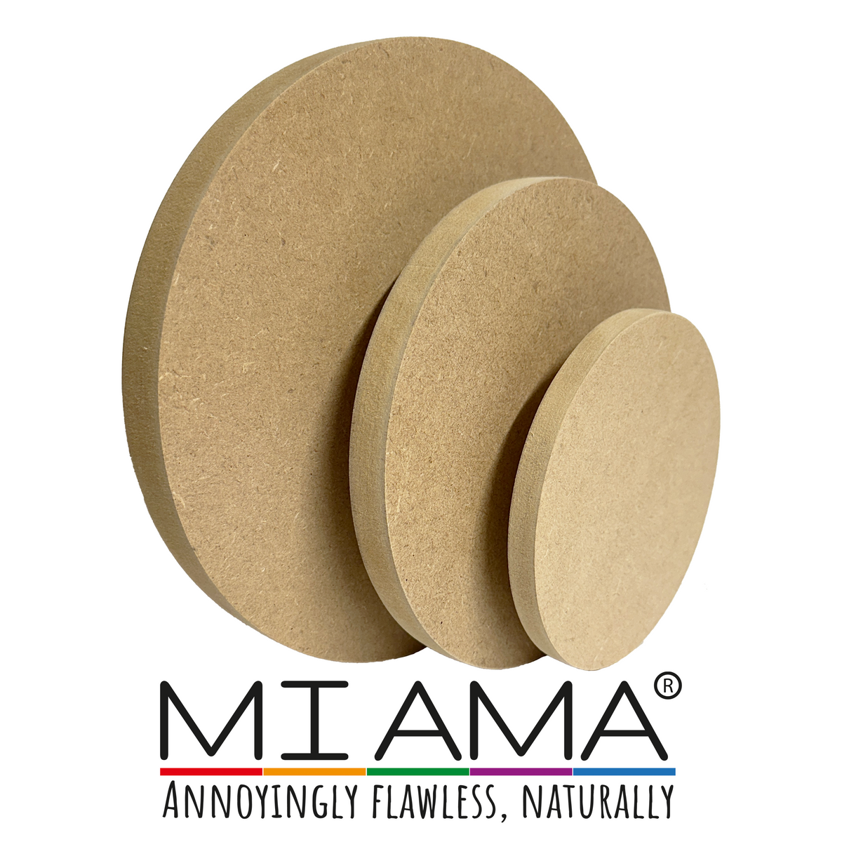25mm MDF Square Blanks — Straight Edge | 10–60cm | MIAMA
