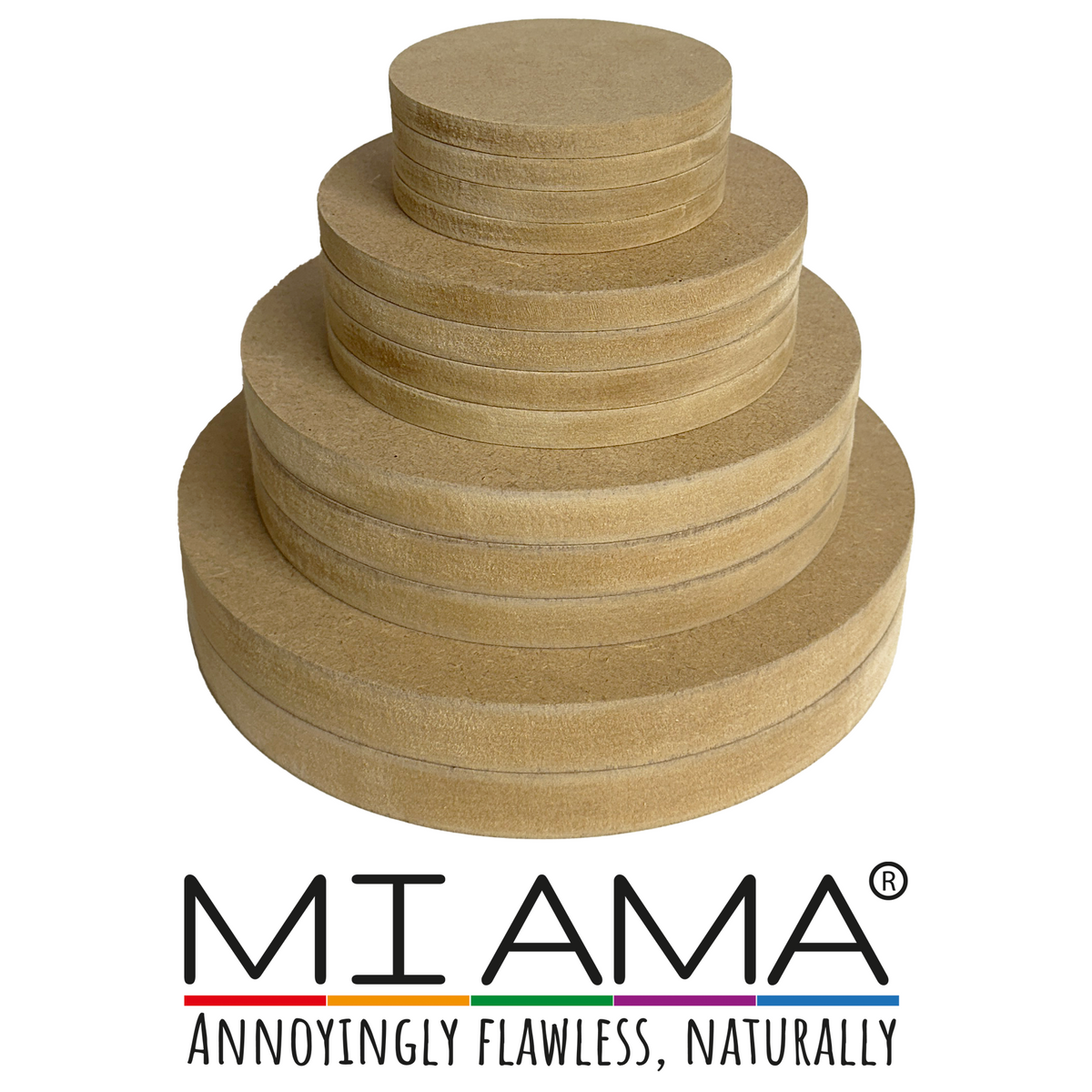 25mm MDF Square Blanks — Straight Edge | 10–60cm | MIAMA
