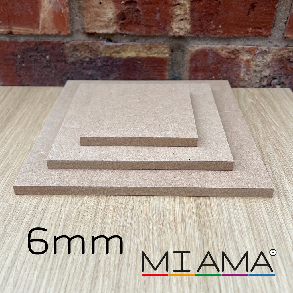 6mm MDF Square Blanks — Straight Edge | 10–60cm | MIAMA