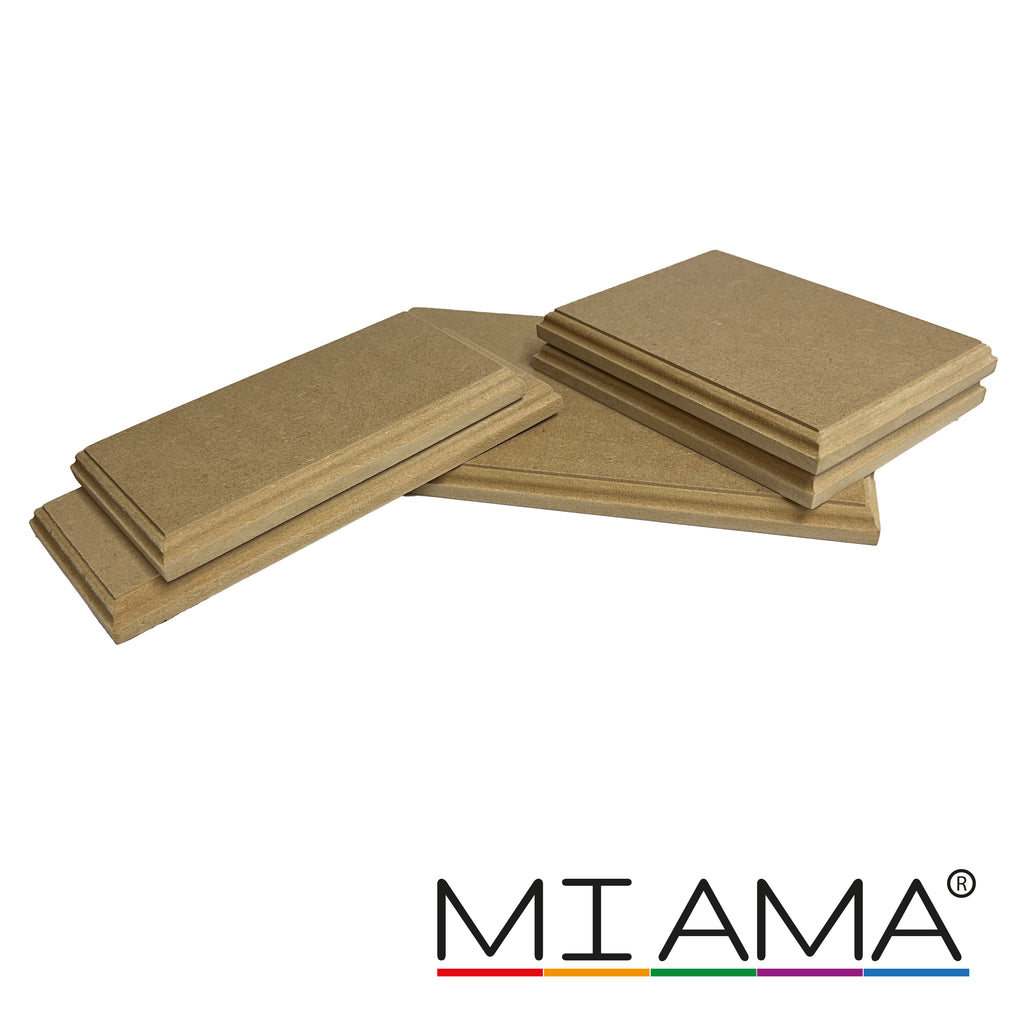 MDF Rectangle Plaque Blanks — 18mm | 7 Edge Types | MIAMA