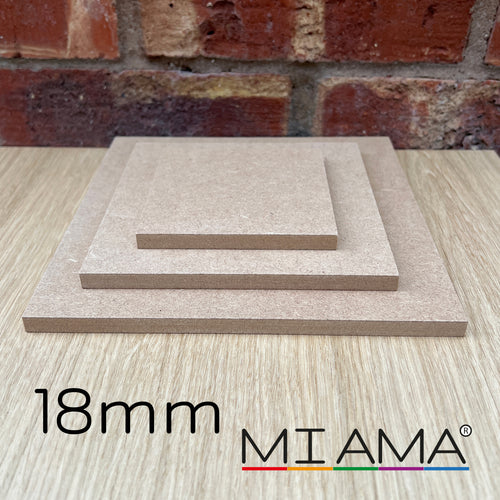 18mm MDF Square Blanks — Straight Edge | 10–60cm | MIAMA