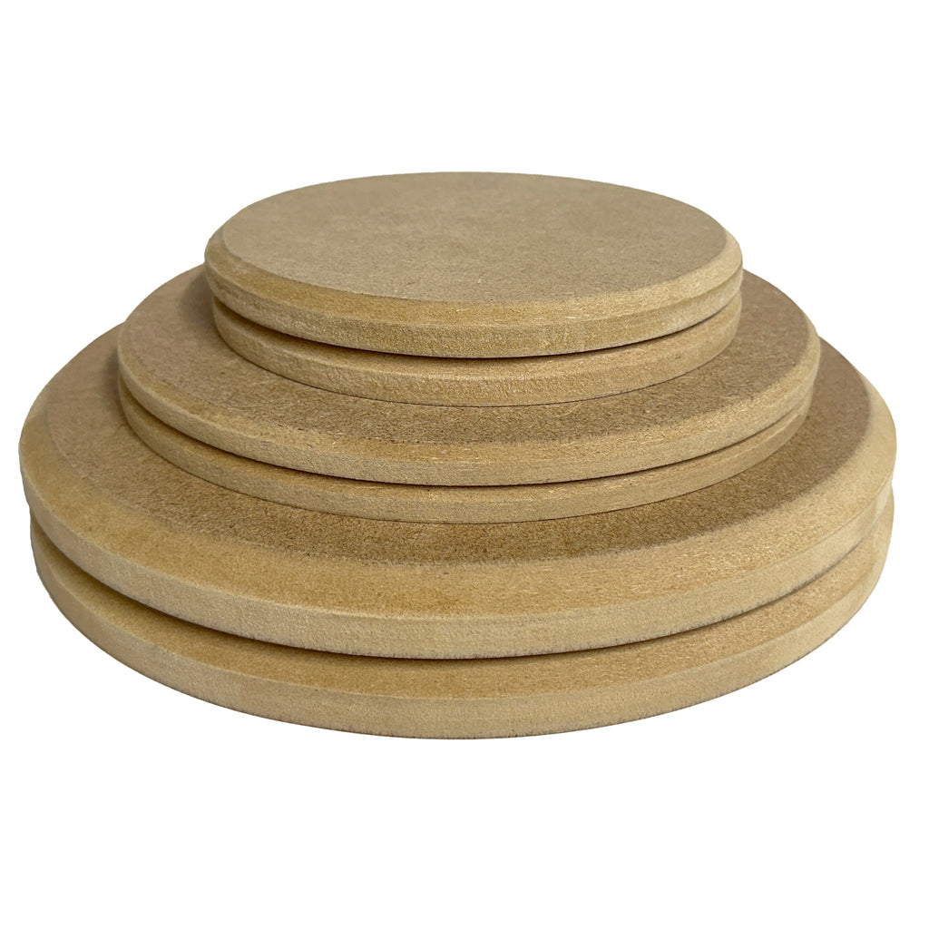 18mm MDF Circle Blanks — 45 Degree Beveled Edge | 10–60cm | MIAMA