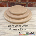 MDF Circle Blank Rounded Edge Wooden Disc Plaque Craft Shape 10-60cm MIAMA