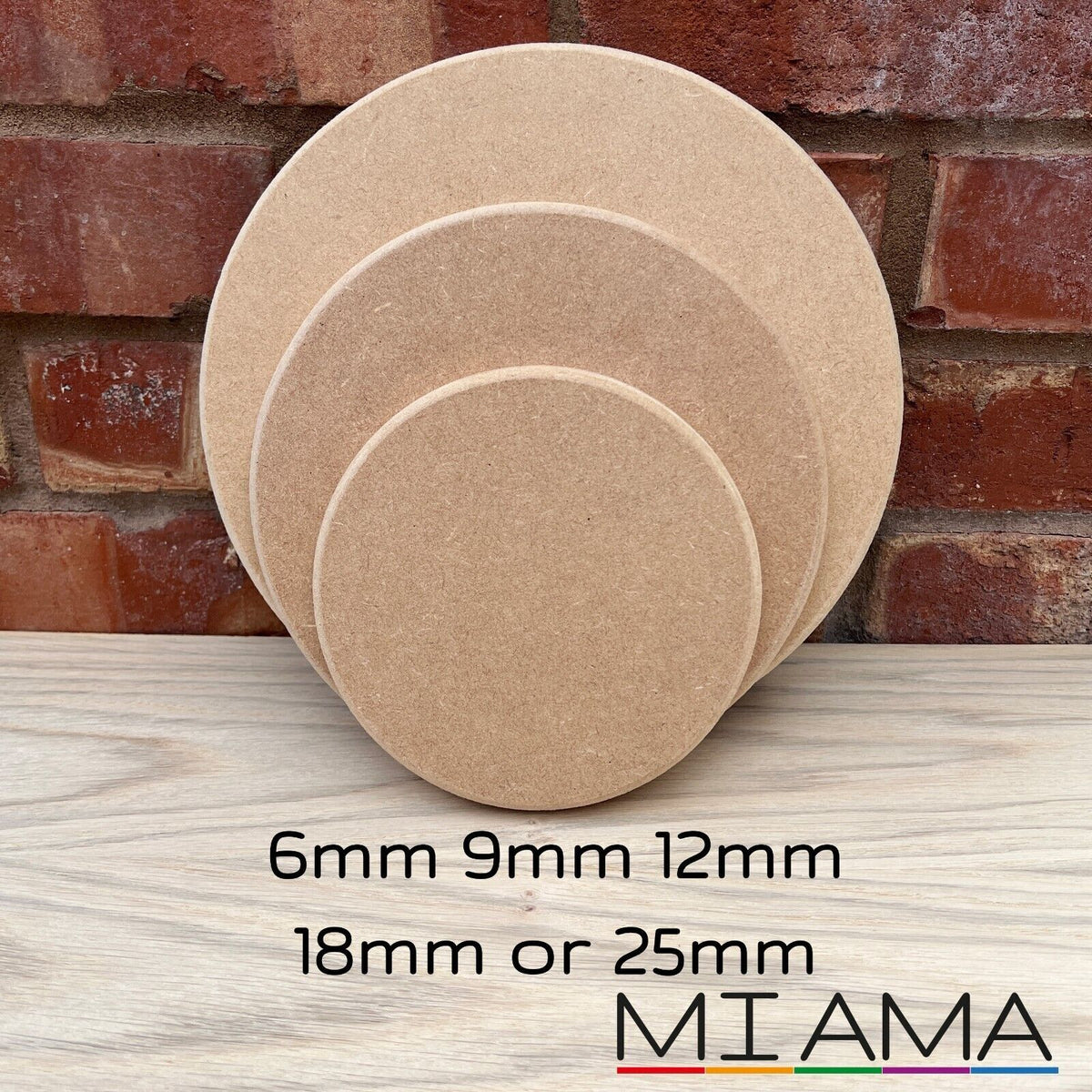 MDF Circle Blank Rounded Edge Wooden Disc Plaque Craft Shape 10-60cm MIAMA