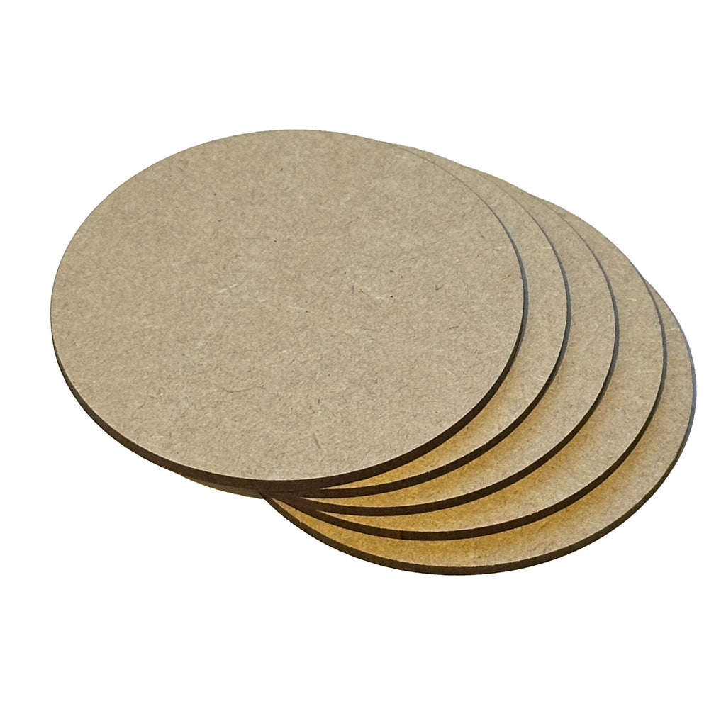 MIAMA 10/25pk Wooden 3mm MDF Plain Coaster 10cm Craft Blanks Square Circle Shape