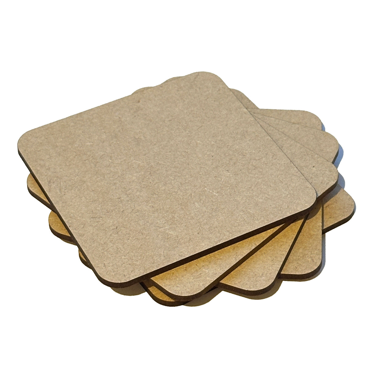 MIAMA 10/25pk Wooden 3mm MDF Plain Coaster 10cm Craft Blanks Square Circle Shape
