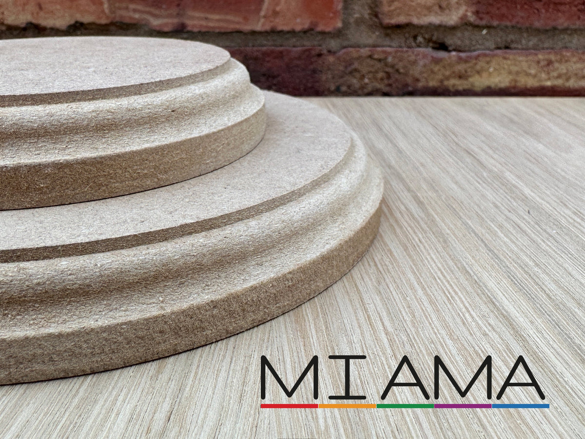 MIAMA Trophy Stand Blanks Circle Disk 18mm MDF 10,15,20,25,30cm wooden plaque