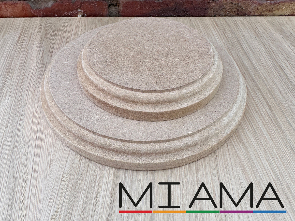 MIAMA Trophy Stand Blanks Circle Disk 18mm MDF 10,15,20,25,30cm wooden plaque