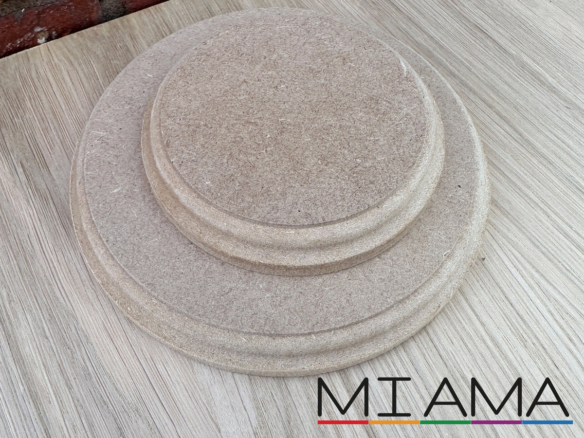 MIAMA Trophy Stand Blanks Circle Disk 18mm MDF 10,15,20,25,30cm wooden plaque