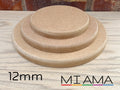 MIAMA 12mm MDF Circles Rounded Top Edge wooden shape 10,15,20,25,30,35,40,50,60cm 1, 3 or 5 packs