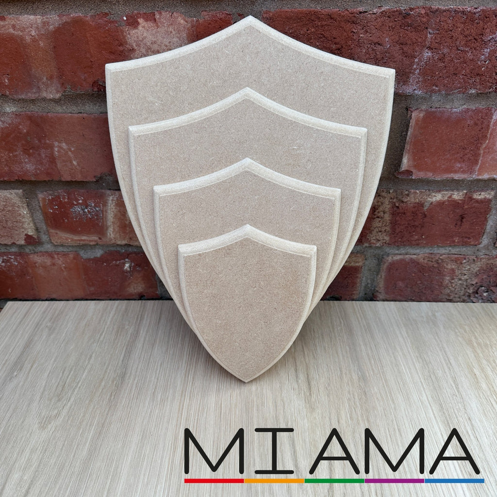 12mm MDF Shield Trophy Plaque Blank Wooden Award Craft Shape Sizes MIAMA